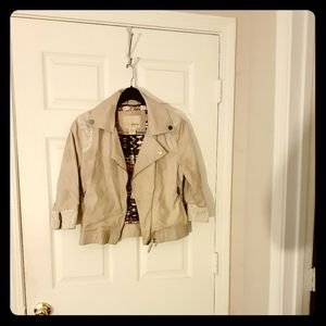 Beige faux leather jacket